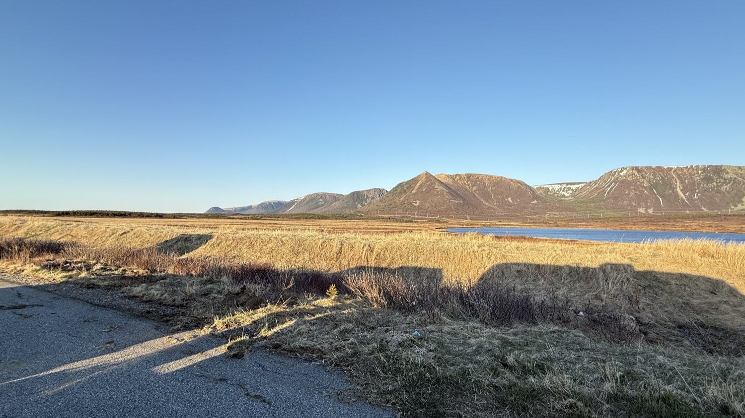 The barren highlands above Wreckhouse, with a small pond in the foreground