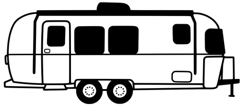 Airstream travel trailer line art
