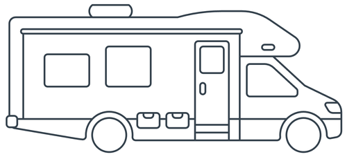 Class C motorhome line art