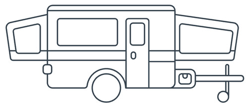 Pop up camper line art