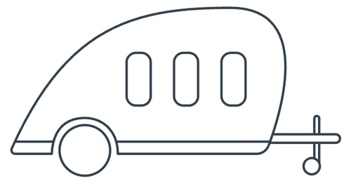 Tiny travel trailer line art