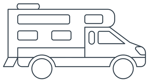 Truck camper line art